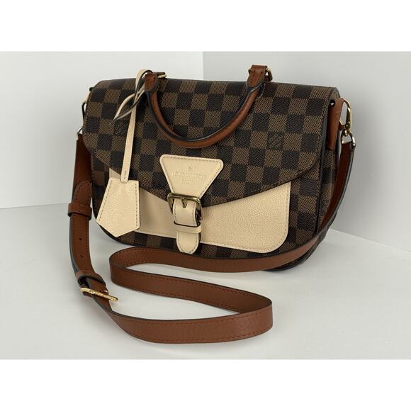 LOUIS VUITTON Beaumarchais Damier Ebene Shoulder Bag Brown Coated Canvas - Picture 1 of 16